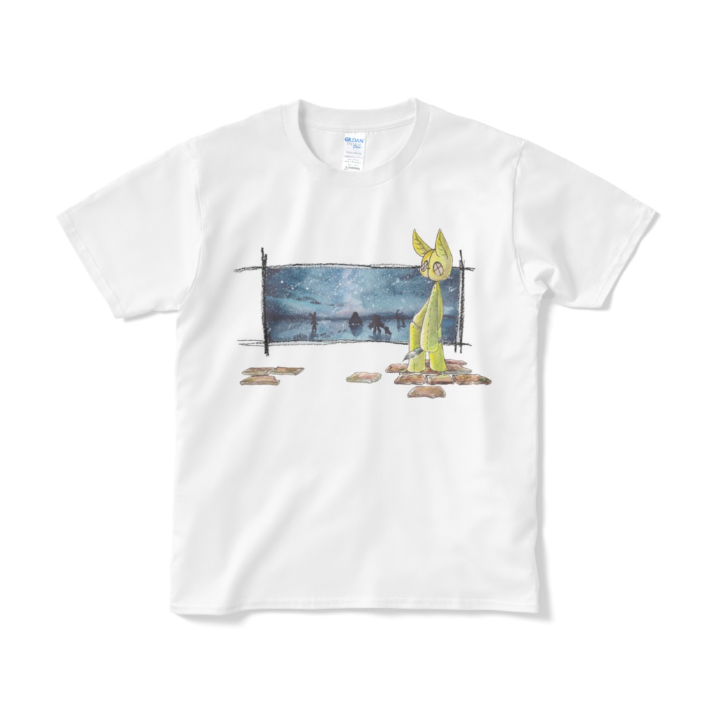 ちぃかま族。Tシャツ　「ムーの描く窓」はじまりの夜