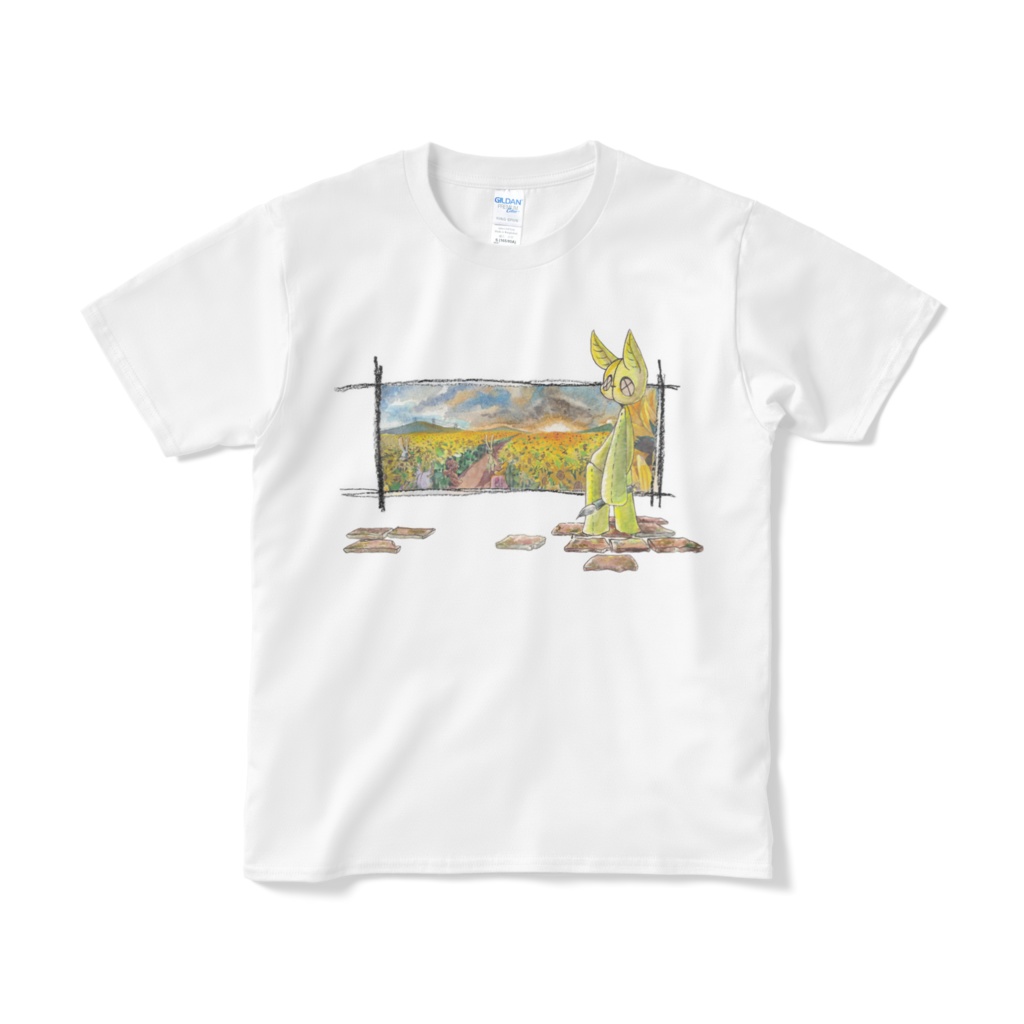 ちぃかま族。Tシャツ　「ムーの描く窓」きっと僕たちは向かう
