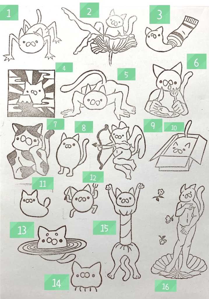 変な猫スタンプ ちぃかま族 ちぃかまスタンプ Booth