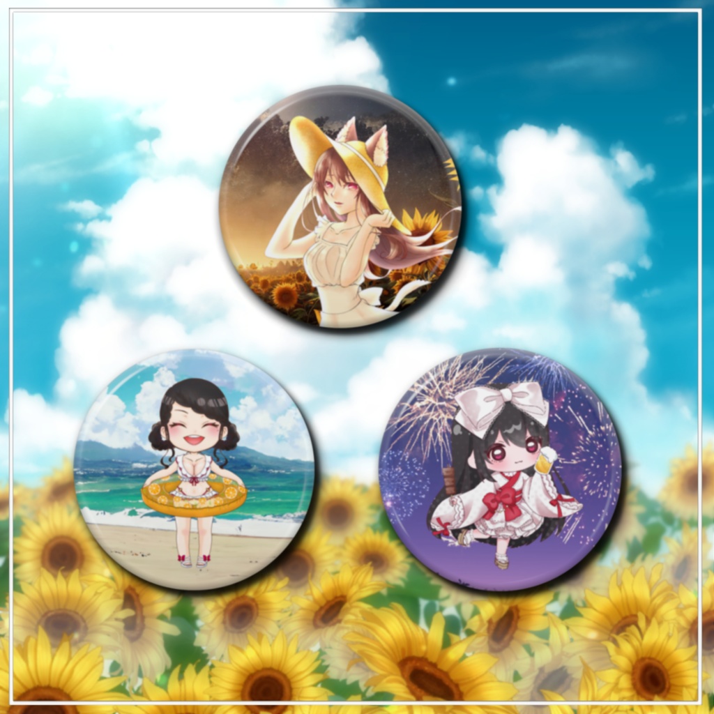【期間限定~8/31まで】🌻夏ちゃむ缶バッジセット🌻