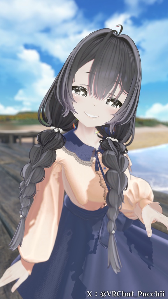 ✨️販売セール中!✨️【オリジナル3Dヘアモデル】みつあみローツイン(mituami_LowTwin)
