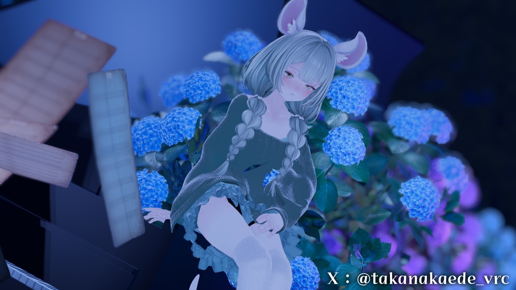 ✨️販売セール中!✨️【オリジナル3Dヘアモデル】みつあみローツイン(mituami_LowTwin)