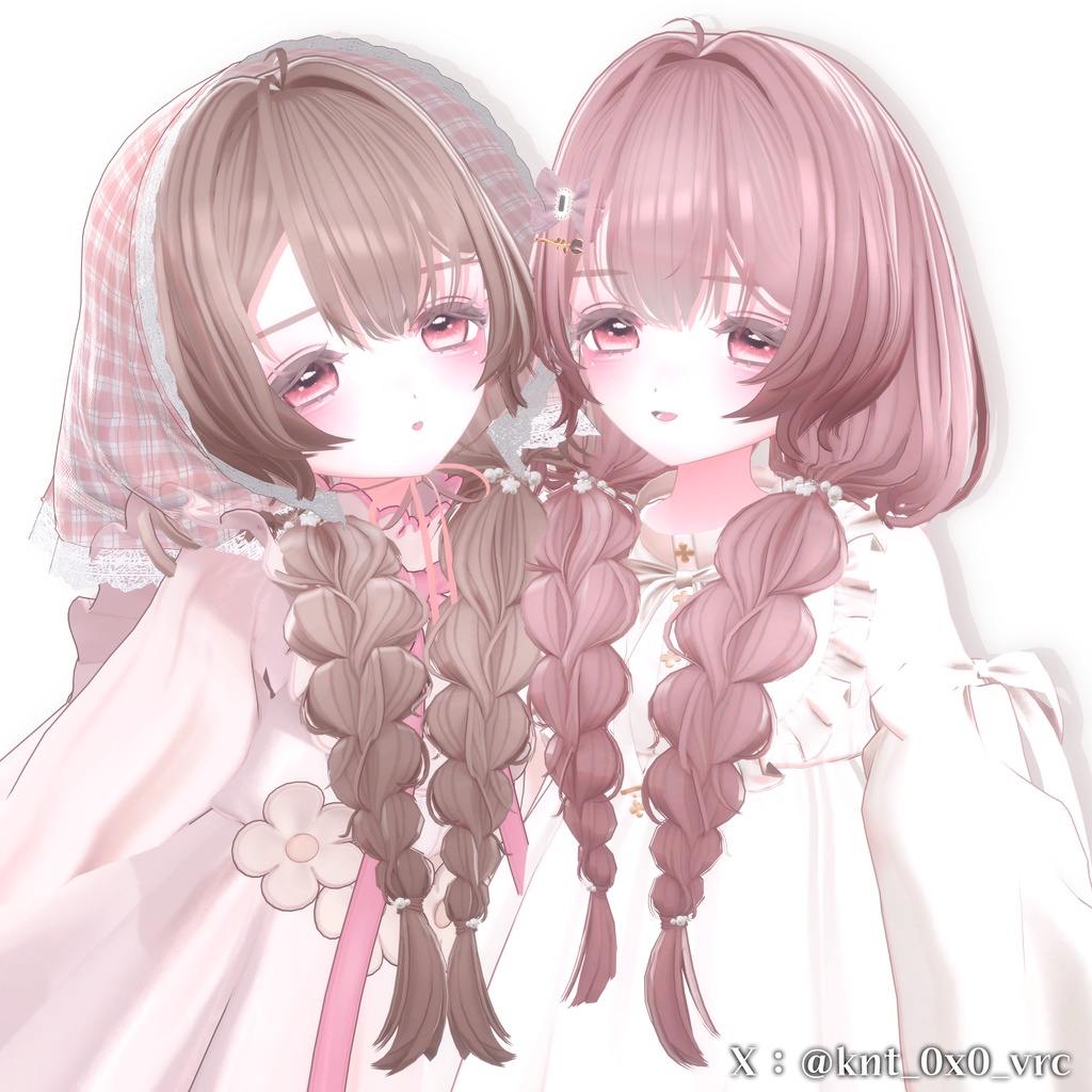 ✨️販売セール中!✨️【オリジナル3Dヘアモデル】みつあみローツイン(mituami_LowTwin)