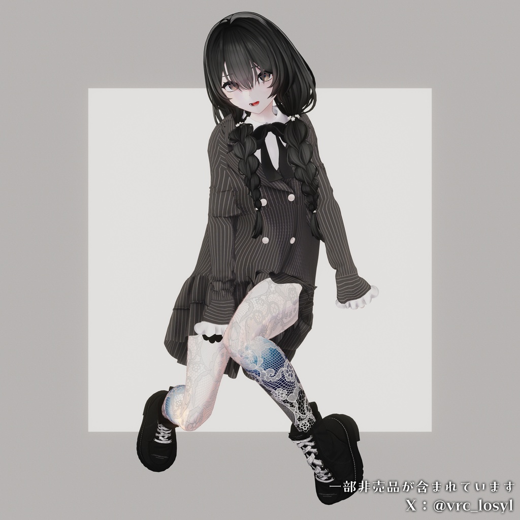 ✨️販売セール中!✨️【オリジナル3Dヘアモデル】みつあみローツイン(mituami_LowTwin)