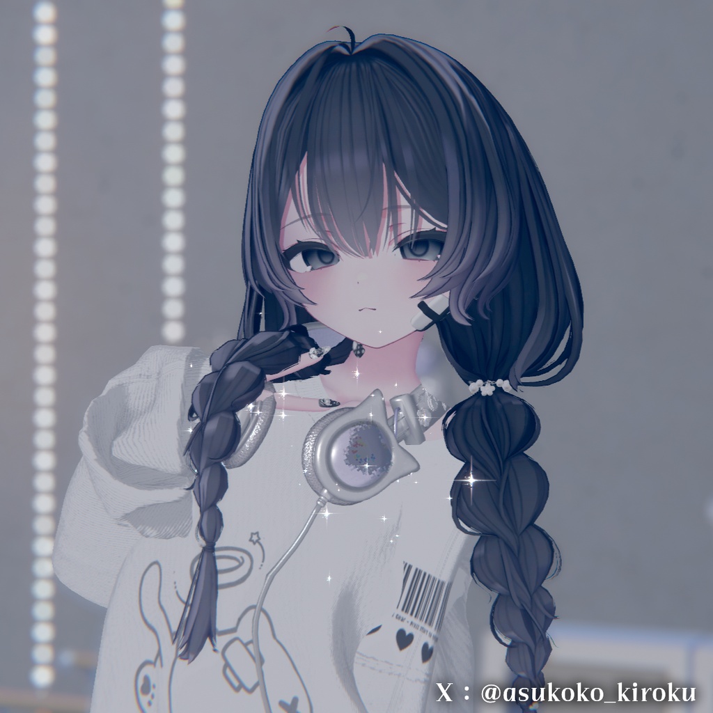 ✨️販売セール中!✨️【オリジナル3Dヘアモデル】みつあみローツイン(mituami_LowTwin)
