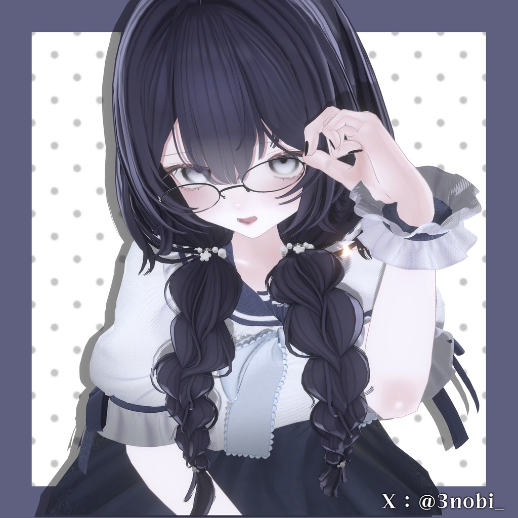 ✨️販売セール中!✨️【オリジナル3Dヘアモデル】みつあみローツイン(mituami_LowTwin)