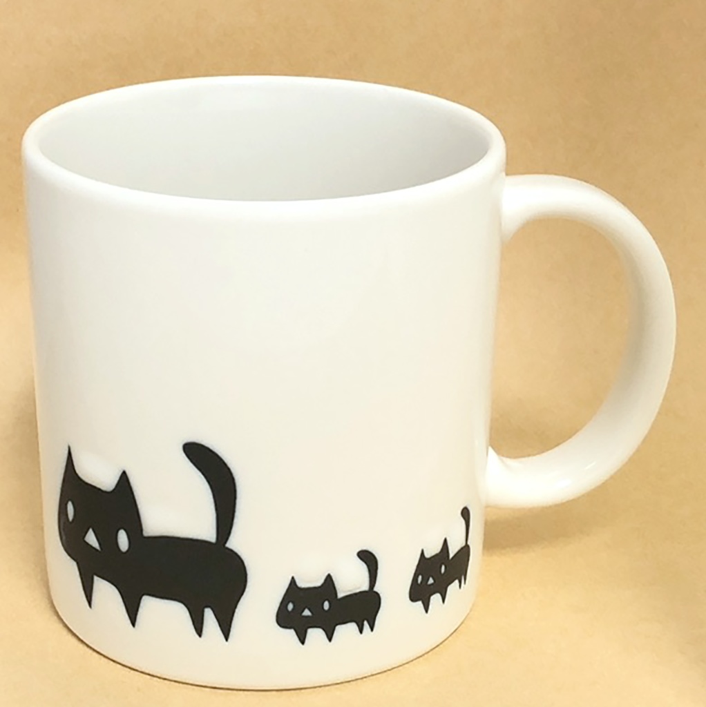 黒ネコ親子マグカップ(あんしんBOOTHパック（匿名）で自宅から発送) tefumani BOOTH