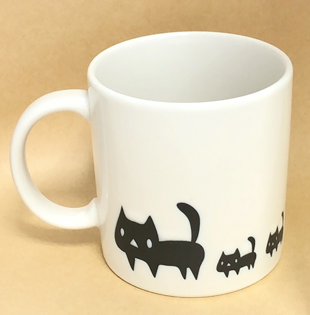 黒ネコ親子マグカップ(あんしんBOOTHパック(匿名)で自宅から発送)