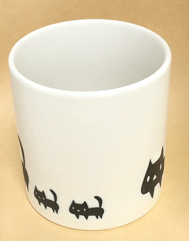 黒ネコ親子マグカップ(あんしんBOOTHパック(匿名)で自宅から発送)