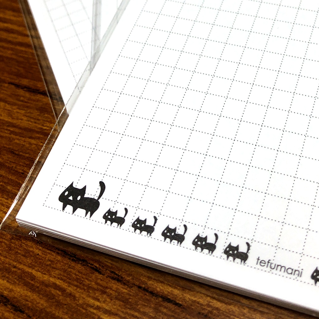 黒ネコ 方眼メモ(BOOTHパック(匿名)で自宅から発送)