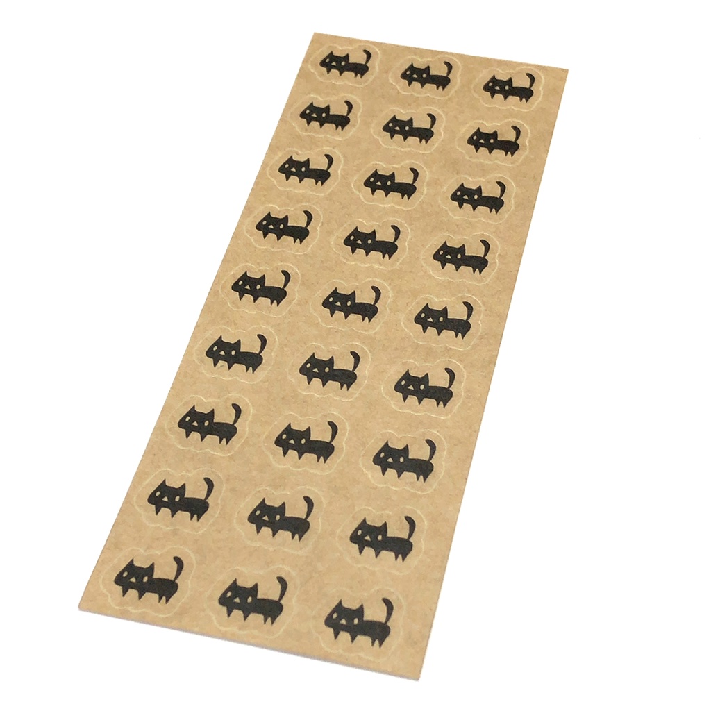 黒ネコ手帳用クラフト紙シール<27匹入り>(あんしんBOOTHパック(匿名)で自宅から発送)