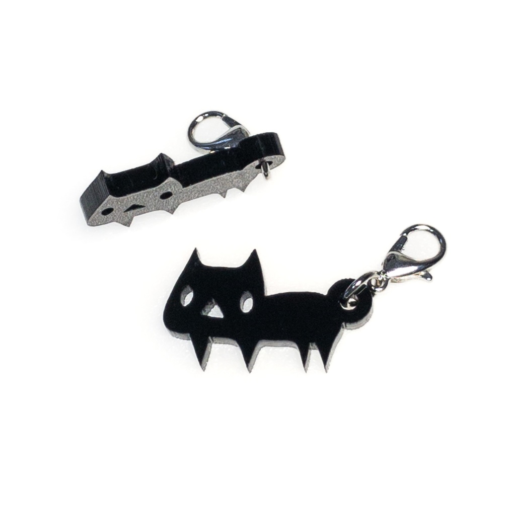 フックチャーム<黒ネコ>【1個】(あんしんBOOTHパック(匿名)で自宅から発送)