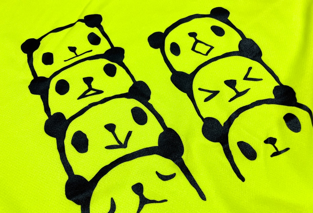 ★SALE★ <速乾ドライ>【Lサイズ】つみパンダTシャツ ライトグリーン (あんしんBOOTHパック(匿名)で自宅から発送)