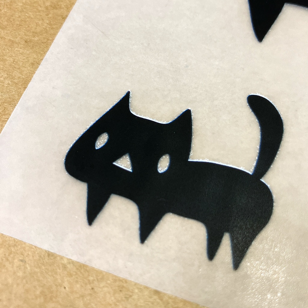 黒ネコ アイロンプリントシート(あんしんBOOTHパック(匿名)で自宅から発送)