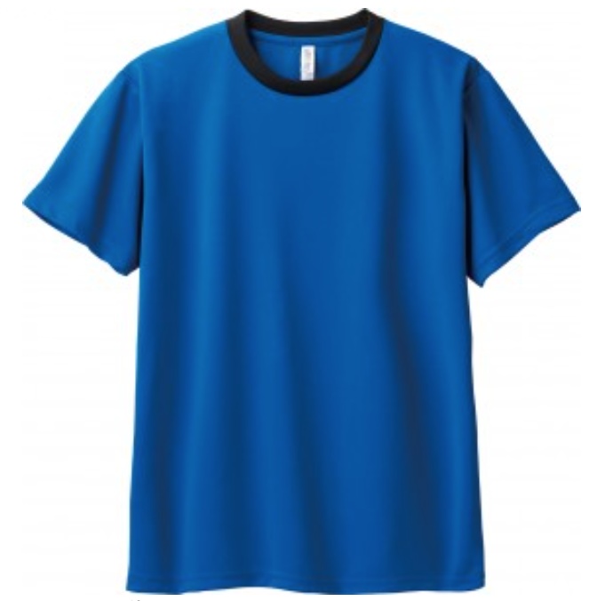 <速乾ドライ>【4Lサイズ】ビューくまTシャツ【739ロイヤルブルー×ブラック】(あんしんBOOTHパック(匿名)で自宅から発送)