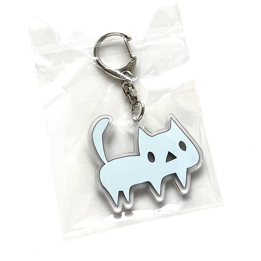 黒ネコ アクリルキーホルダー(あんしんBOOTHパック(匿名)で自宅から発送)