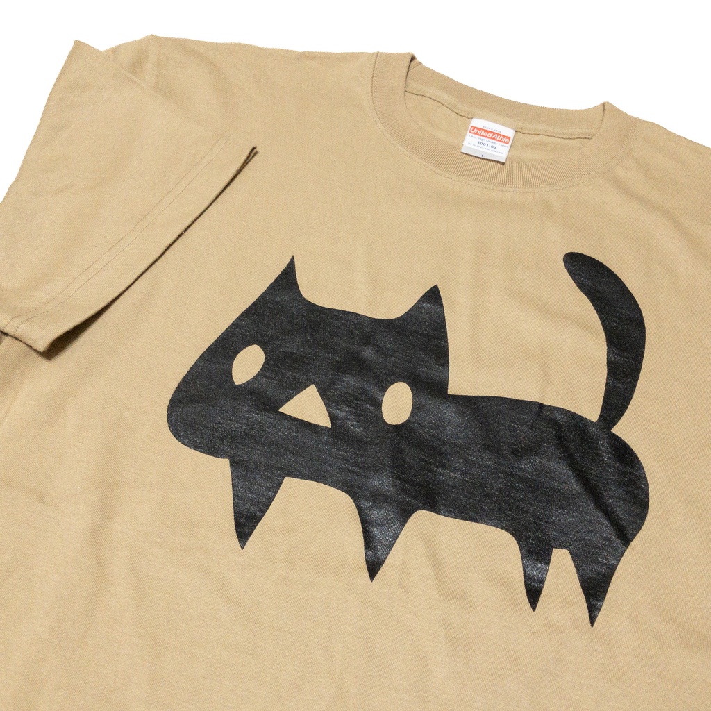<綿100%>【M・L・ガールズLサイズ】大きな黒ネコTシャツ(BOOTHパック(匿名)で自宅から発送)