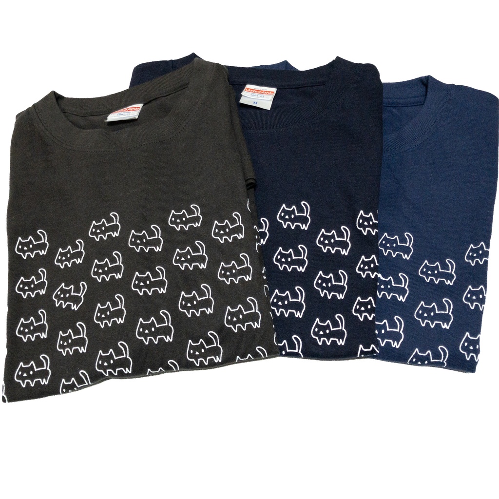 <綿100%>【Mサイズ】ネコいっぱいTシャツ(BOOTHパック(匿名)で自宅から発送)
