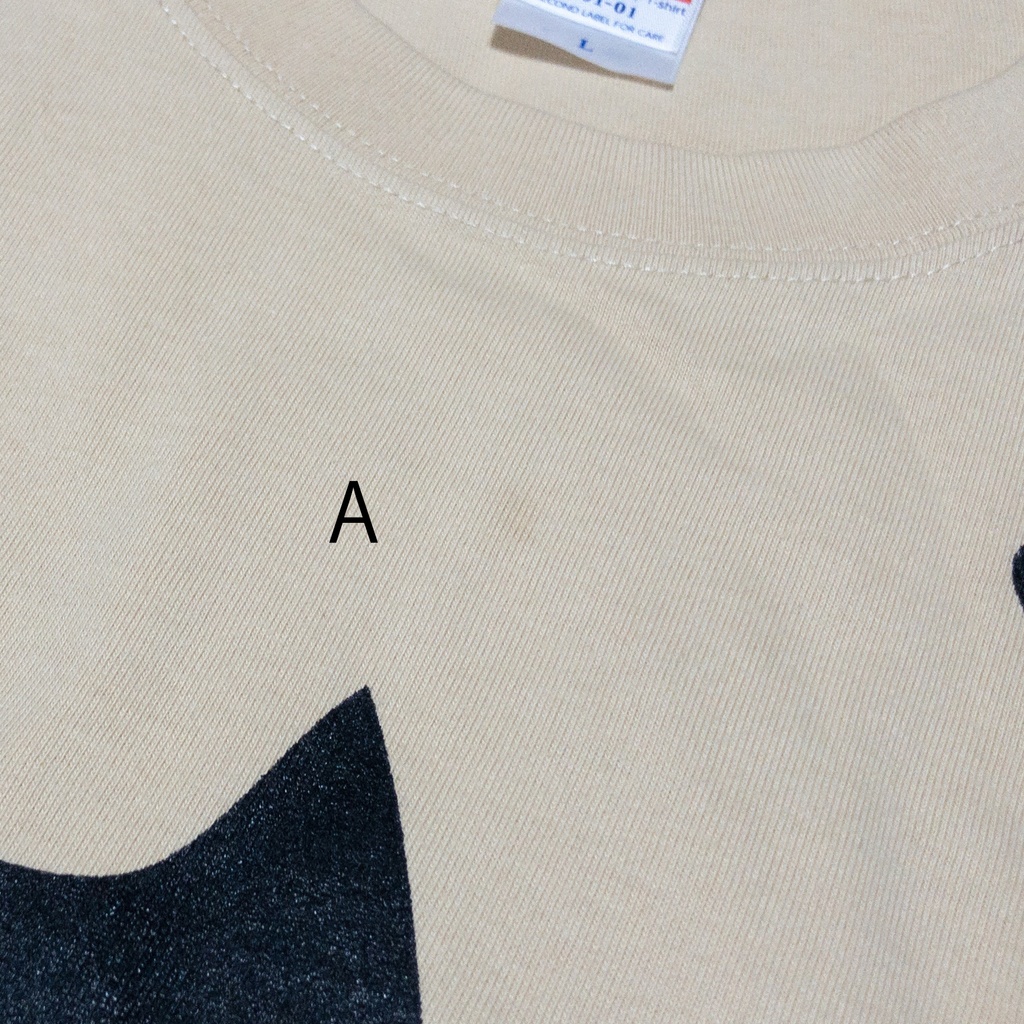 ★アウトレット★<綿100%>【Lサイズ】大きな黒ネコTシャツ(BOOTHパック(匿名)で自宅から発送)