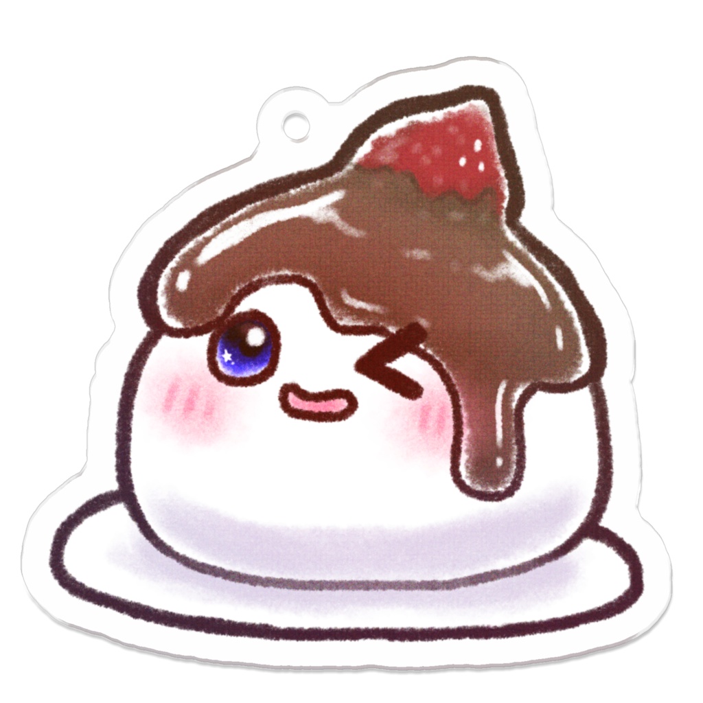 【バレンタイン限定】チョコがけシロのアクリルキーホルダー