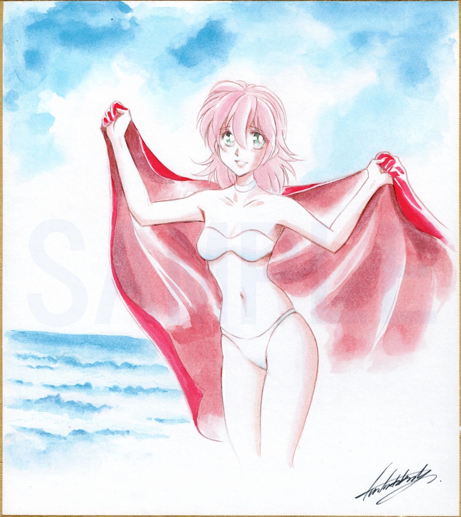 【原画】海と少女