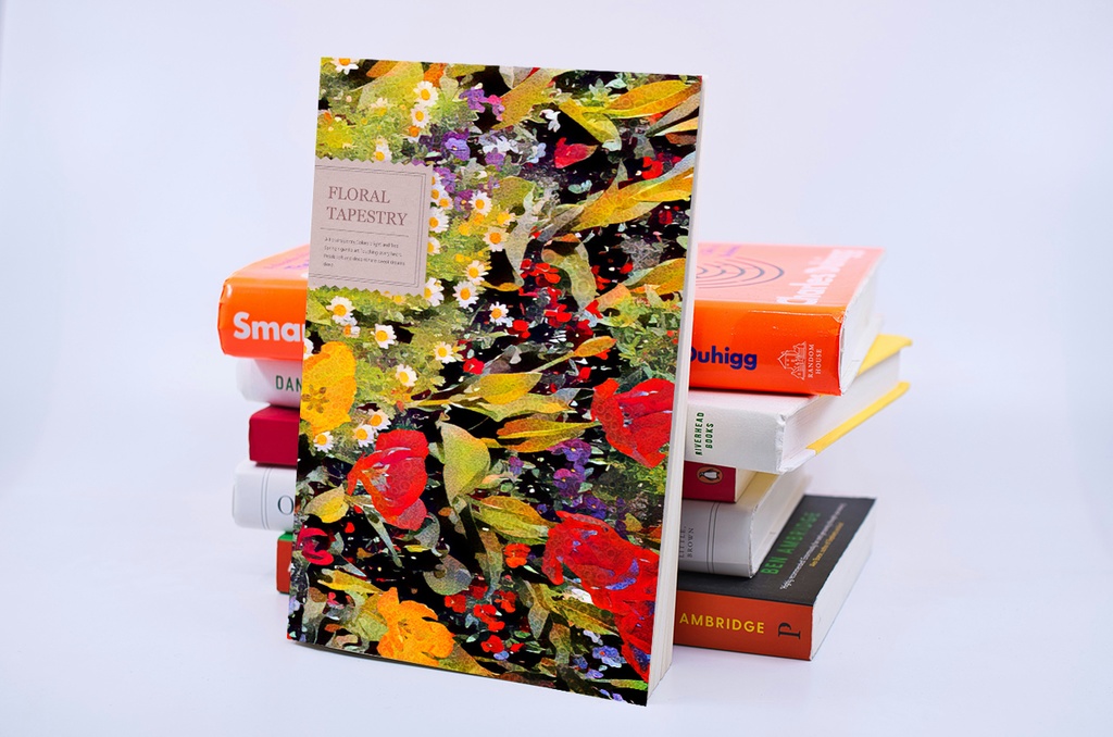 【商用利用OK】花柄デザイン ブックカバー No.222(高解像度300dpi)