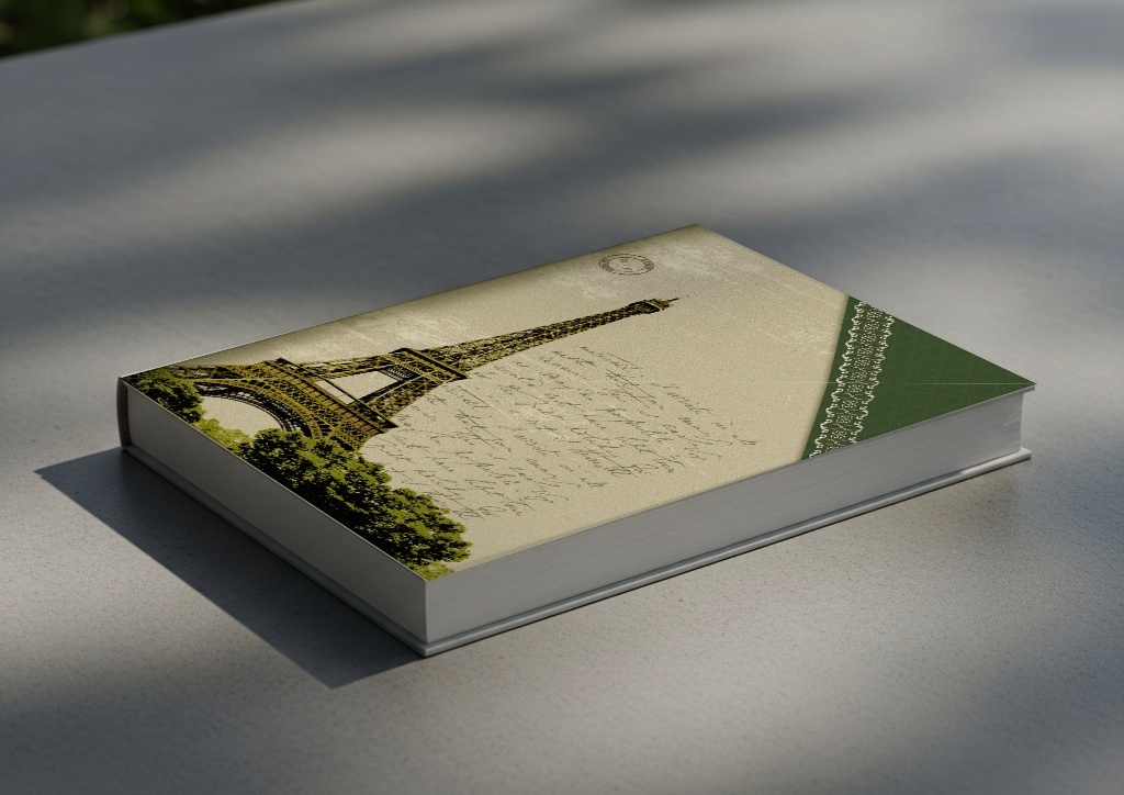 【商用利用OK】エッフェル塔デザイン ブックカバー No.037(高解像度300dpi)