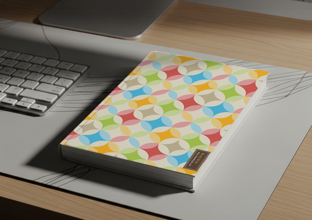 【商用利用OK】カラフル幾何学デザイン ブックカバー No.185（高解像度300dpi）