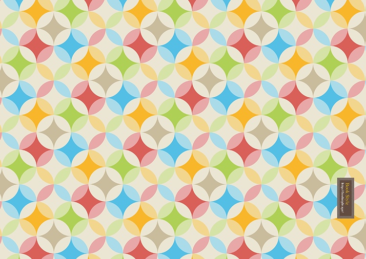 【商用利用OK】カラフル幾何学デザイン ブックカバー No.185(高解像度300dpi)