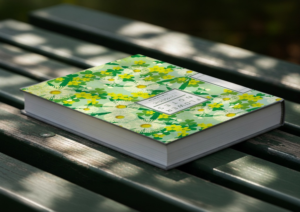 【商用利用OK】花柄デザイン ブックカバー No.202（高解像度300dpi）