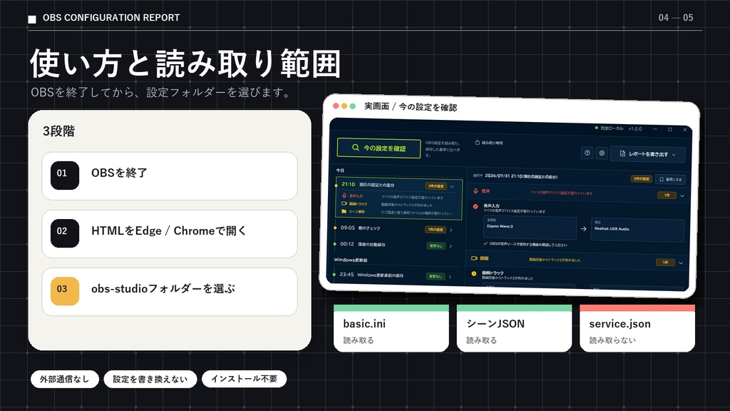 OBS設定差分チェッカー