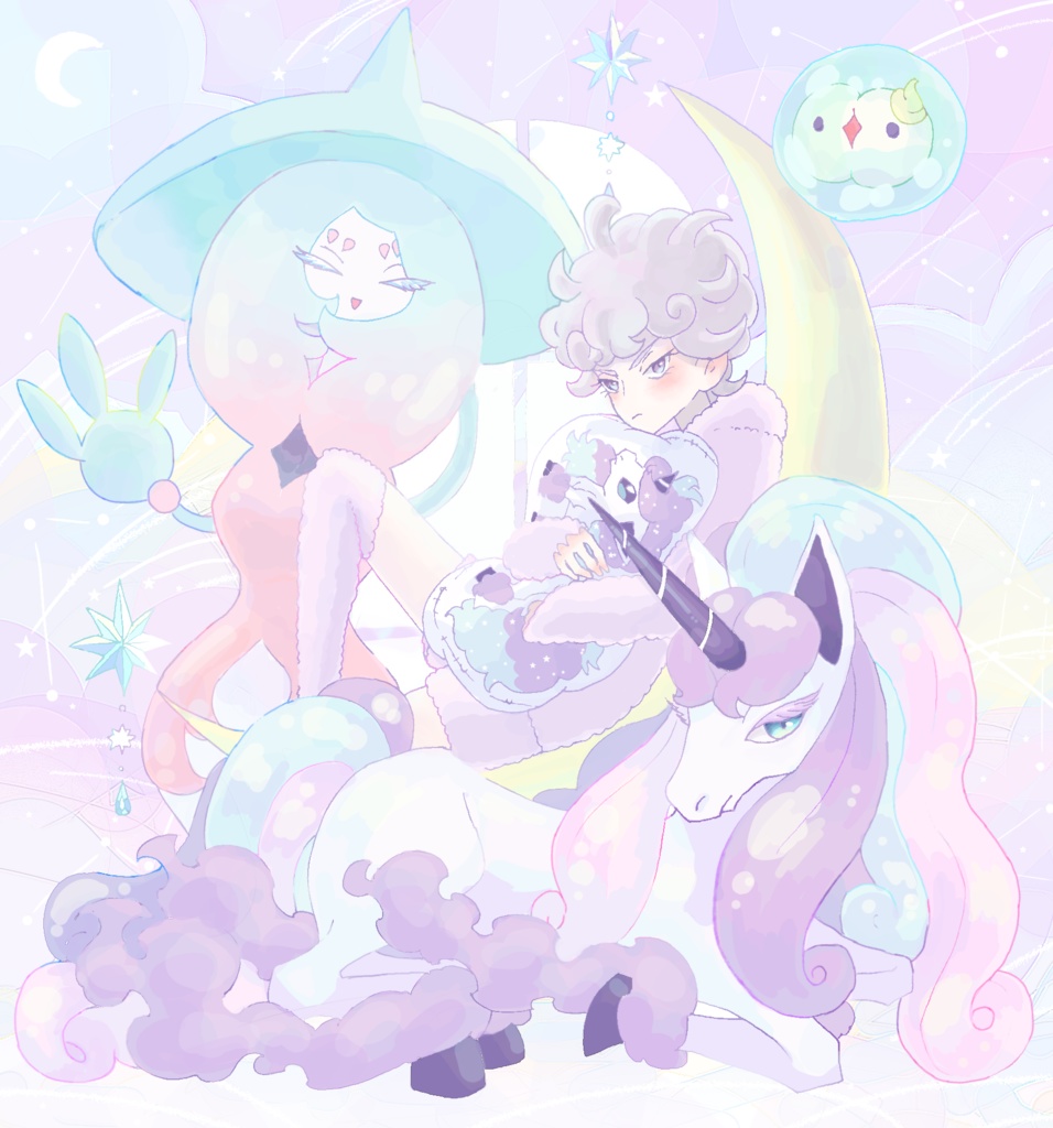 ポストカード 背景付きポケモンイラスト