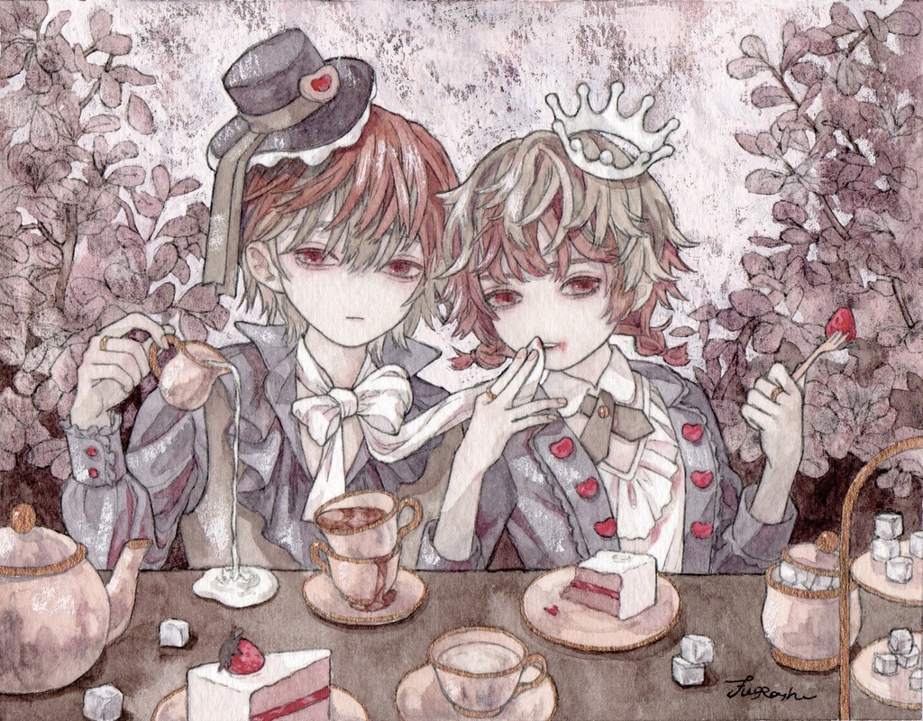 原画「砂糖とミルクのお茶会」