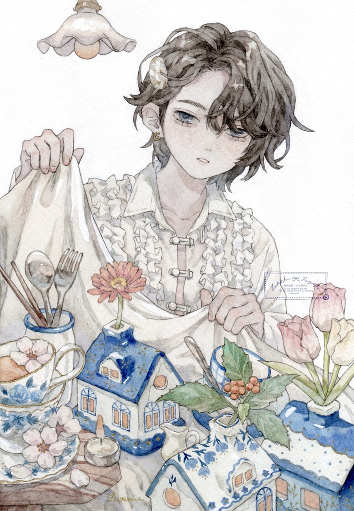 額装原画「机上の街」