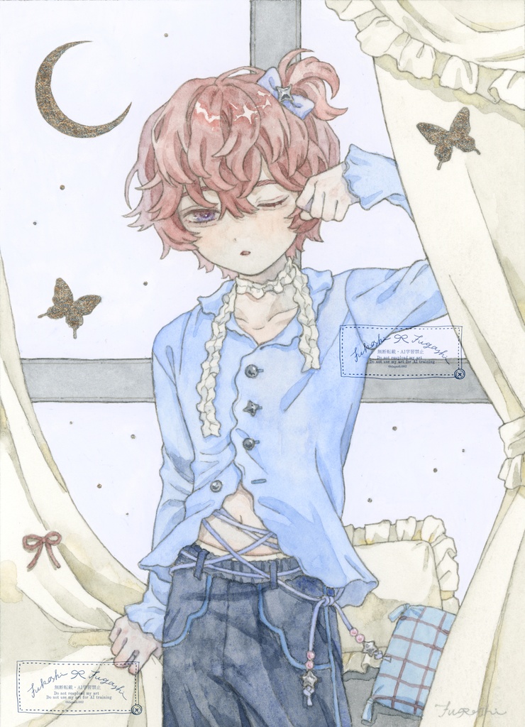額装原画「眠気といっしょに」
