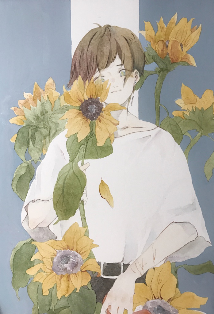 原画「ひまわりのきみ」