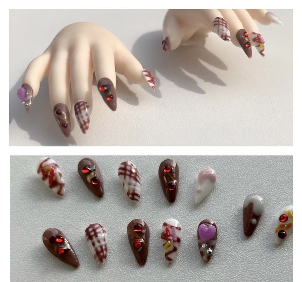 NO-20 匿名発送ドール用チョコデザインネイル