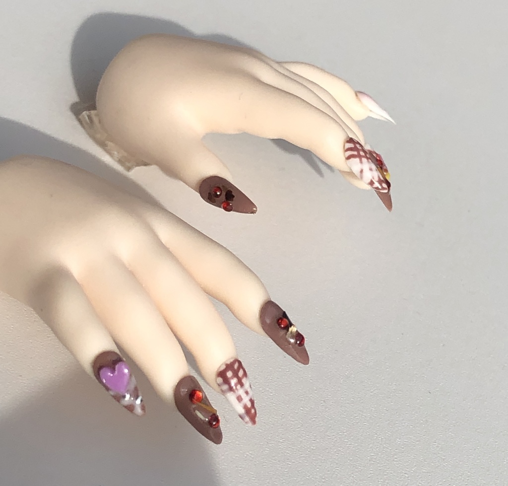NO-20 匿名発送ドール用チョコデザインネイル