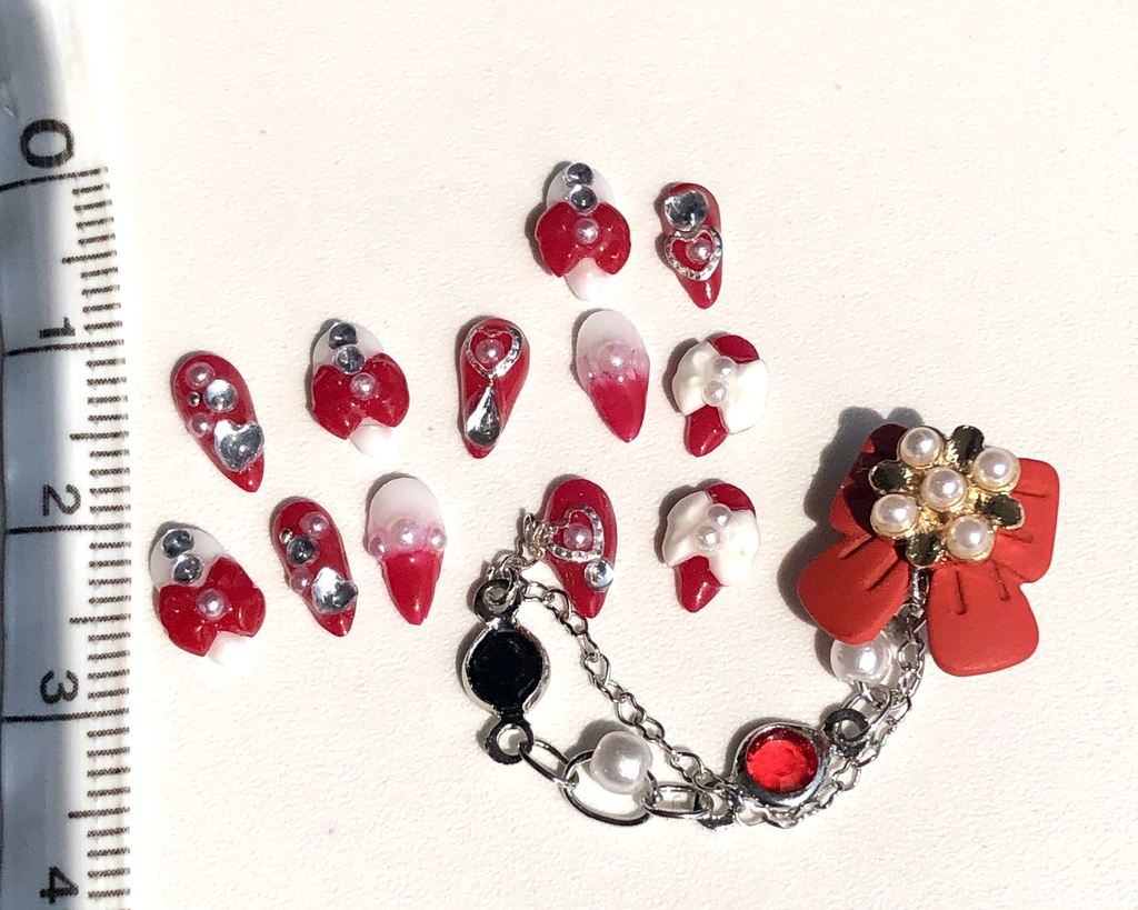 No-30ドール用マグネットアクセサリーネイル赤