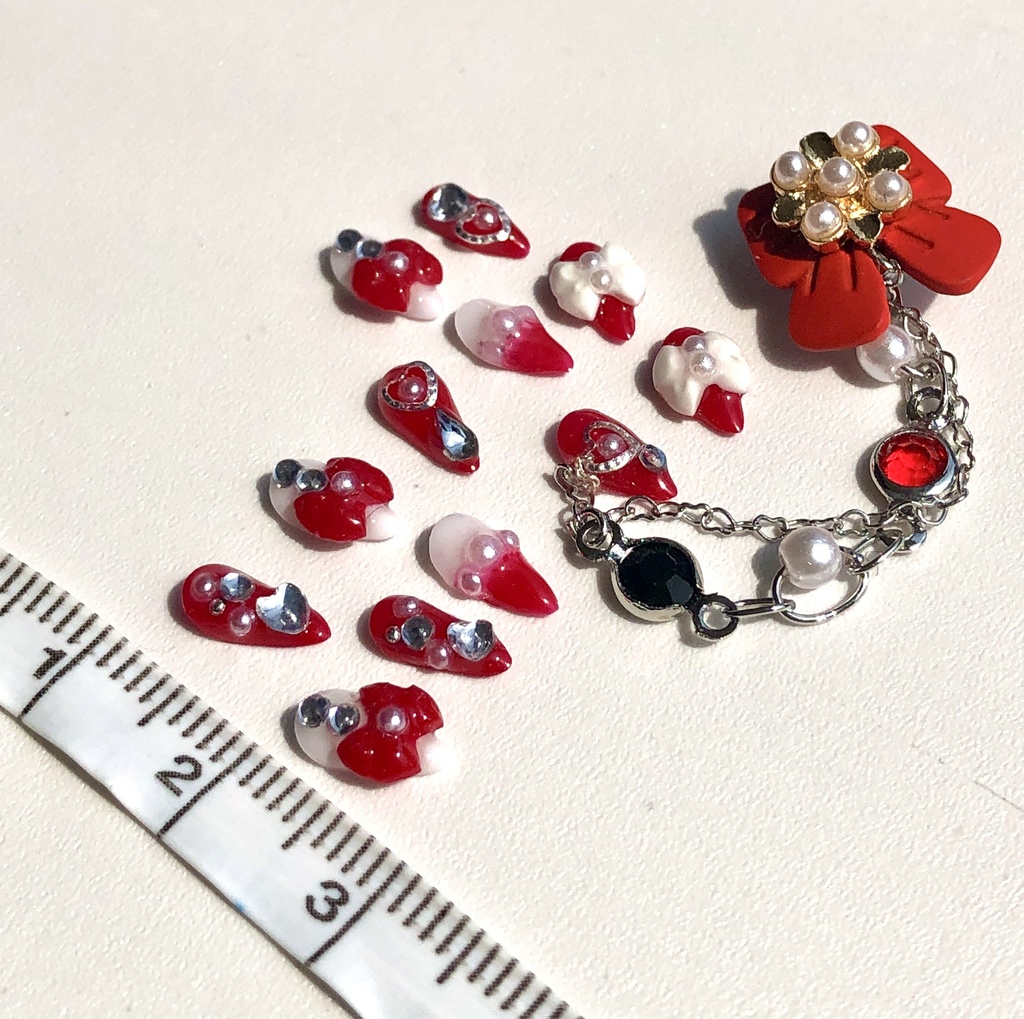 No-30ドール用マグネットアクセサリーネイル赤