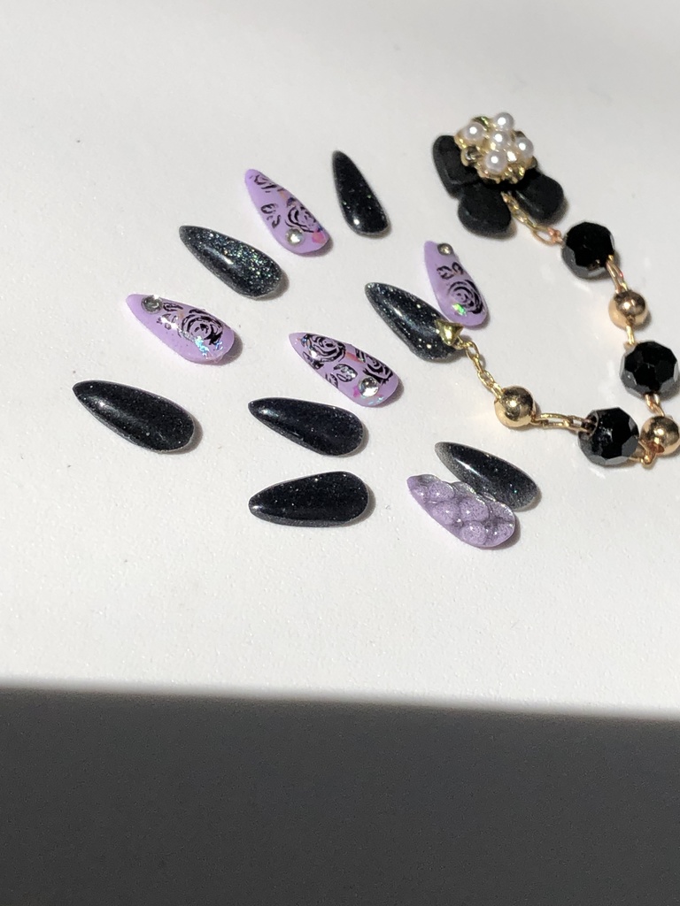 No-31 ドール用マグネット式アクセサリーネイル紫