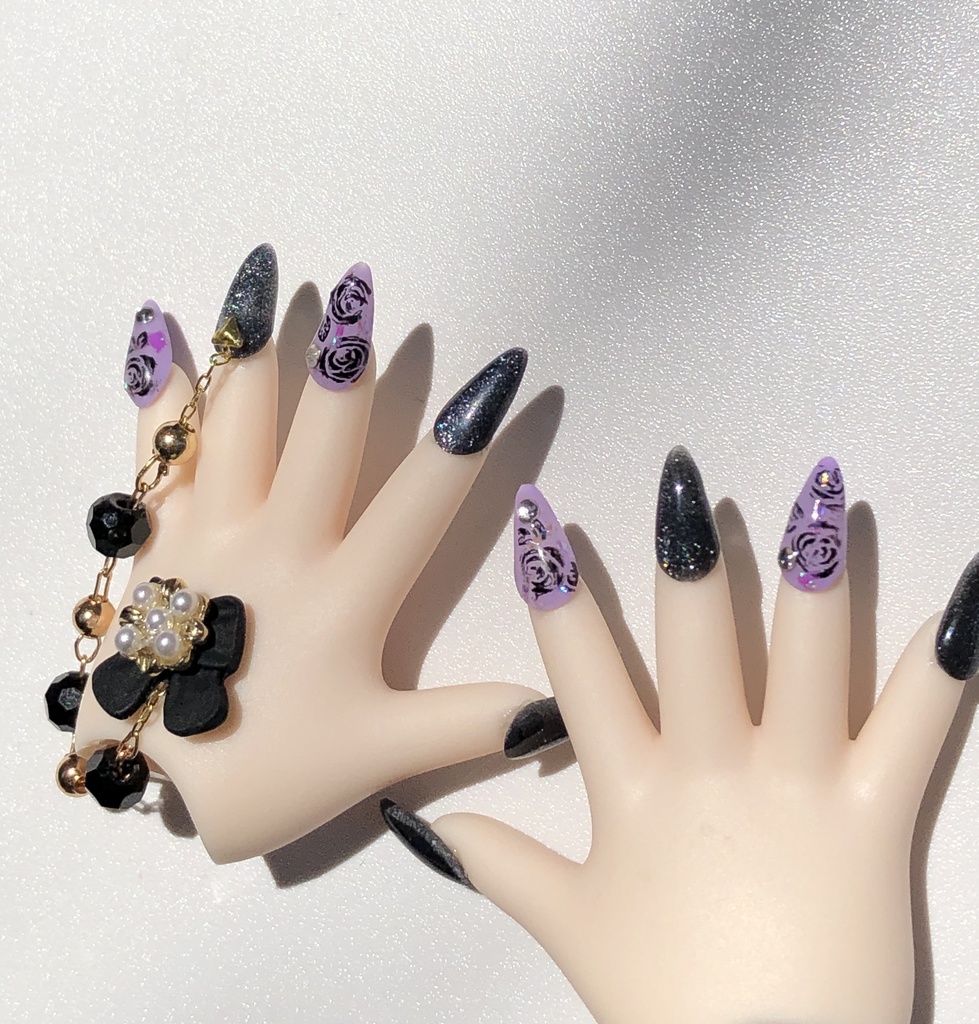 No-31 ドール用マグネット式アクセサリーネイル紫