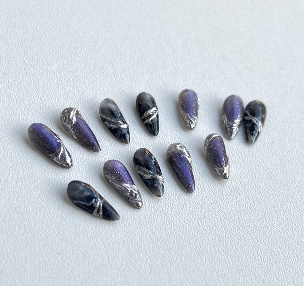 No-36 ドール用ネイルチップ マグネット、ミラーデザイン