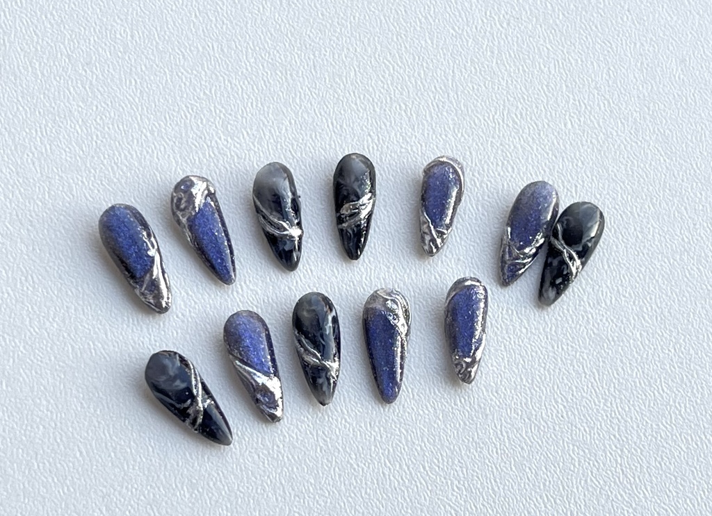 No-36 ドール用ネイルチップ マグネット、ミラーデザイン