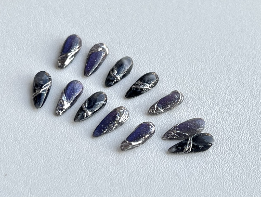 No-36 ドール用ネイルチップ マグネット、ミラーデザイン