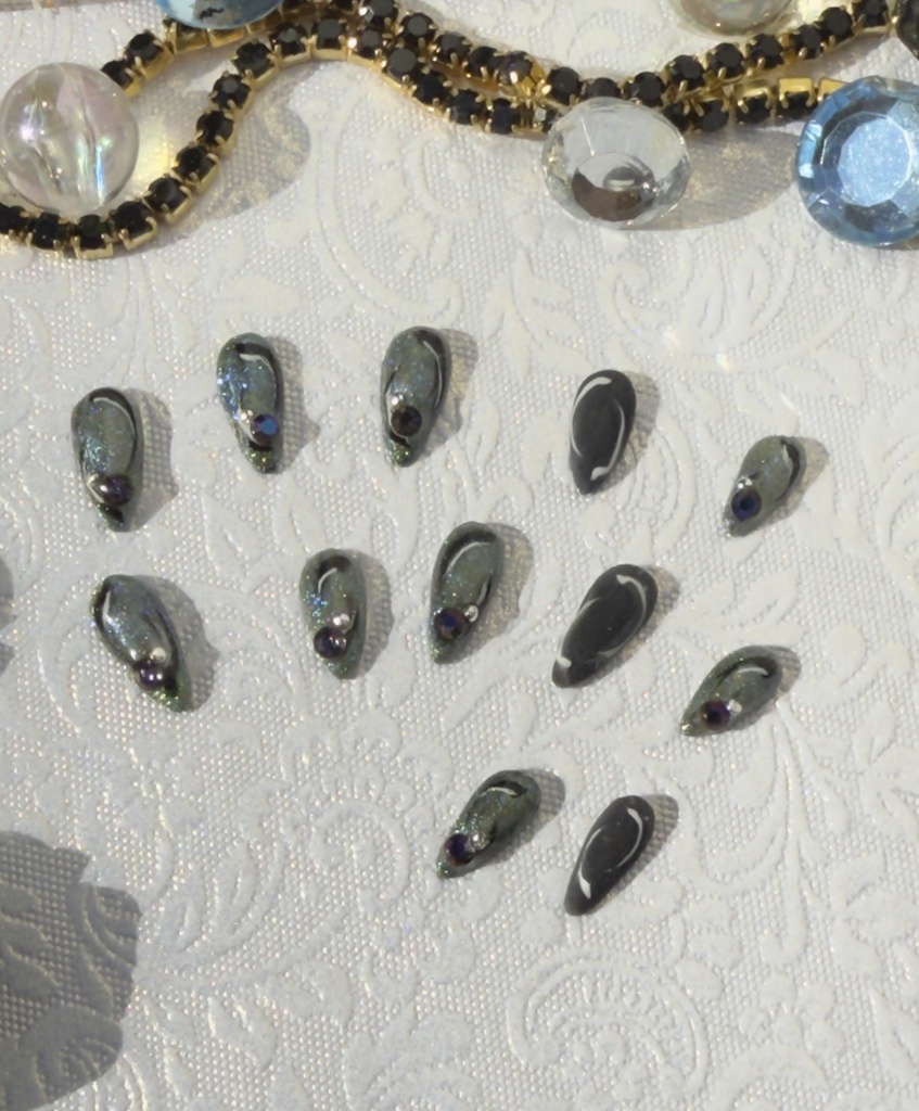 NO-42ドール用ネイルチップ マグネットカラー&マットブラック