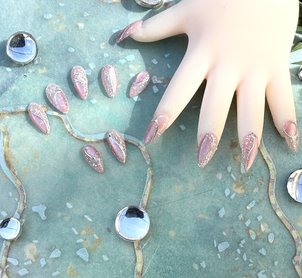 NO-48匿名発送ドールネイル ピンクラメ×マグネット