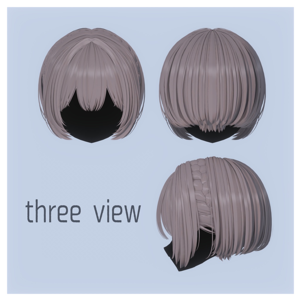 【SALE】【VRC Hair】Amikomi Short Bob / 編み込みショートボブ【9 avatars】