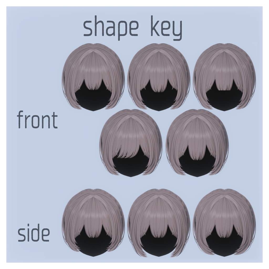 【SALE】【VRC Hair】Amikomi Short Bob / 編み込みショートボブ【9 avatars】