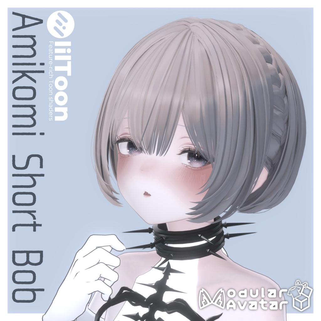 【SALE】【VRC Hair】Amikomi Short Bob / 編み込みショートボブ【9 avatars】